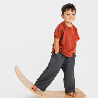 Kids' Bamboo Boxy Pocket T-Shirt | Burnt Brick