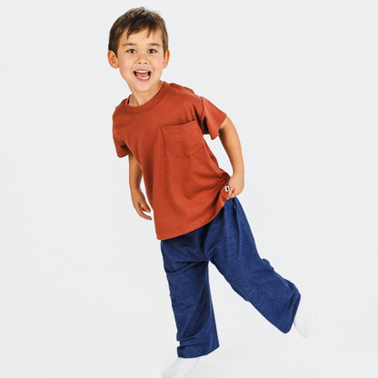 Kids' Bamboo Boxy Pocket T-Shirt | Burnt Brick