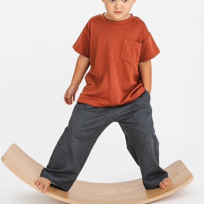 Kids' Bamboo Boxy Pocket T-Shirt | Burnt Brick