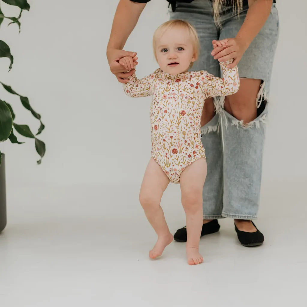 Baby Long-Sleeve Bamboo Onesie | Prints