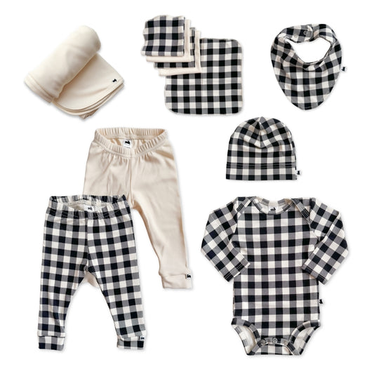 Bamboo Baby Capsule Gift Box | Bison Plaid & Cream
