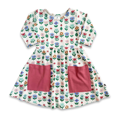 Baby/Kids' Bamboo Clementine Dress | Block Floral