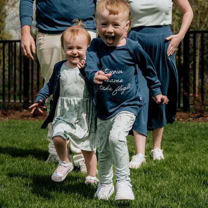 Baby/Kids' Bamboo Graphic Raglan Pullover | Let Your Dreams Take Flight On Navy