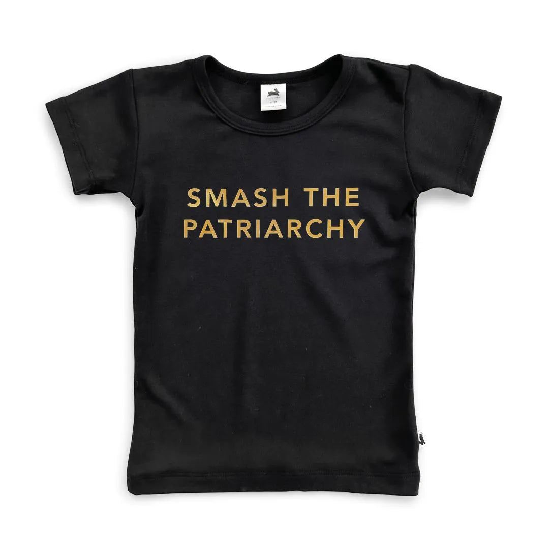 'Smash the Patriarchy' Bamboo Slim Fit T-Shirt | Black