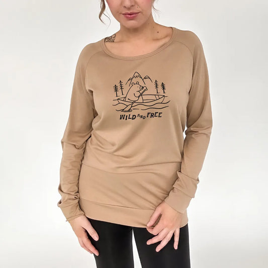 Women's 'Wild And Free' Bamboo Scoop-Neck Pullover | Doeskin