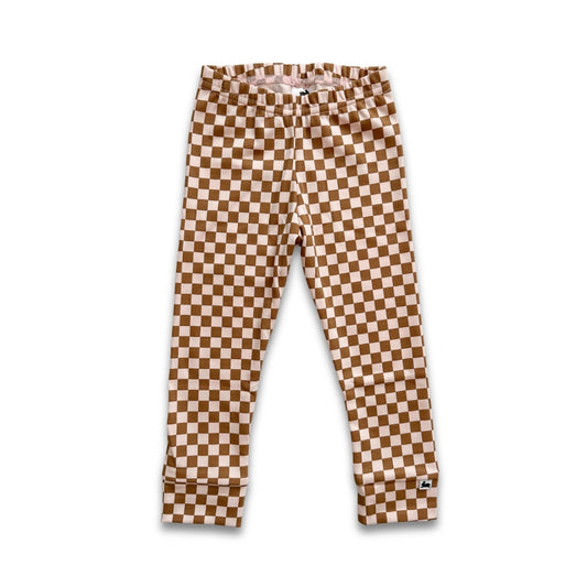 Youth Bamboo Leggings | Blush Checkers