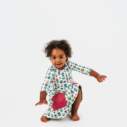 Baby/Kids' Bamboo Clementine Dress | Block Floral