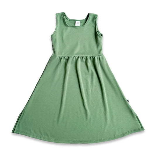 Kids' Bamboo Square Neck Midi Dress | Palm Leaf - additional view
