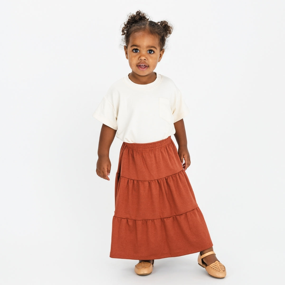 Kids' Bamboo Aria Skirt | Burnt Brick