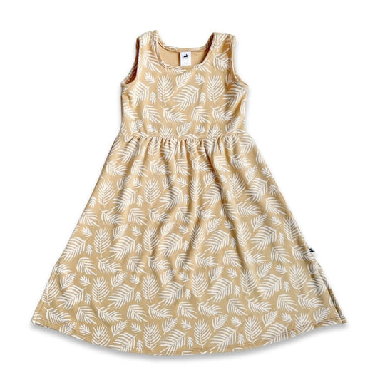 Kids' Bamboo Square Neck Midi Dress | Palm Leaf