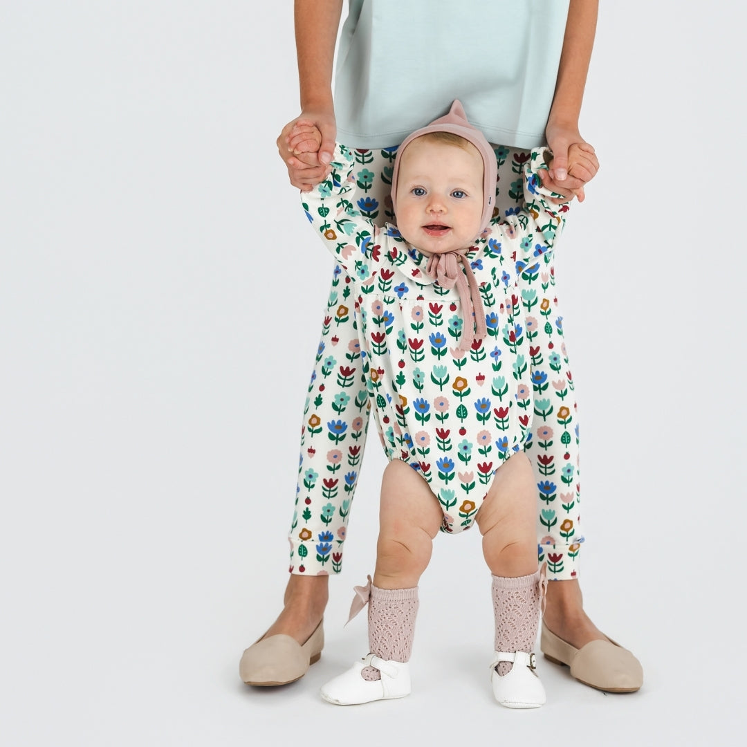 Baby Bamboo Bubble Romper | Block Floral