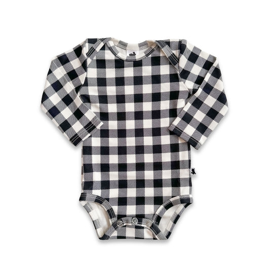 Baby Long-Sleeve Bamboo Bodysuit | Bison Plaid