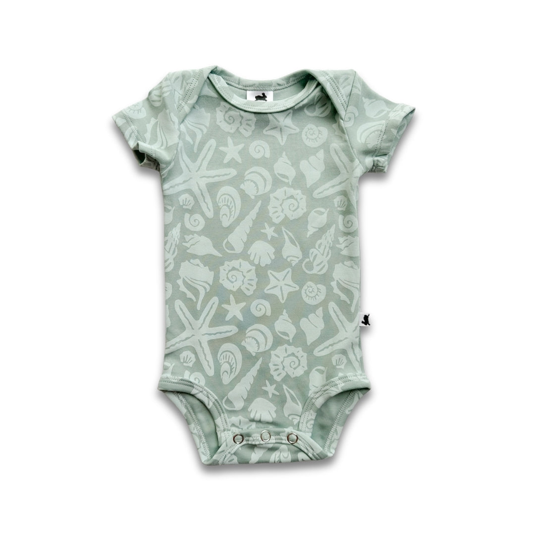 Bamboo Baby Short-Sleeved Onesie | Tidal Blue - additional view