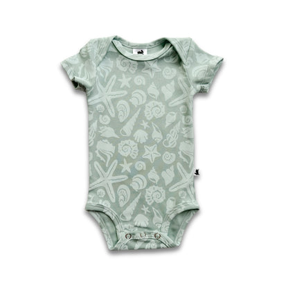Bamboo Baby Short-Sleeved Onesie | Tidal Blue - additional view