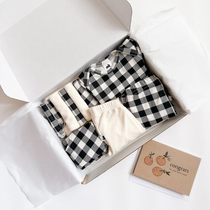 Bamboo Baby Capsule Gift Box | Bison Plaid & Cream