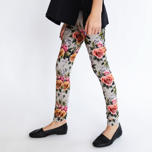 Youth Bamboo Leggings | Antique Floral