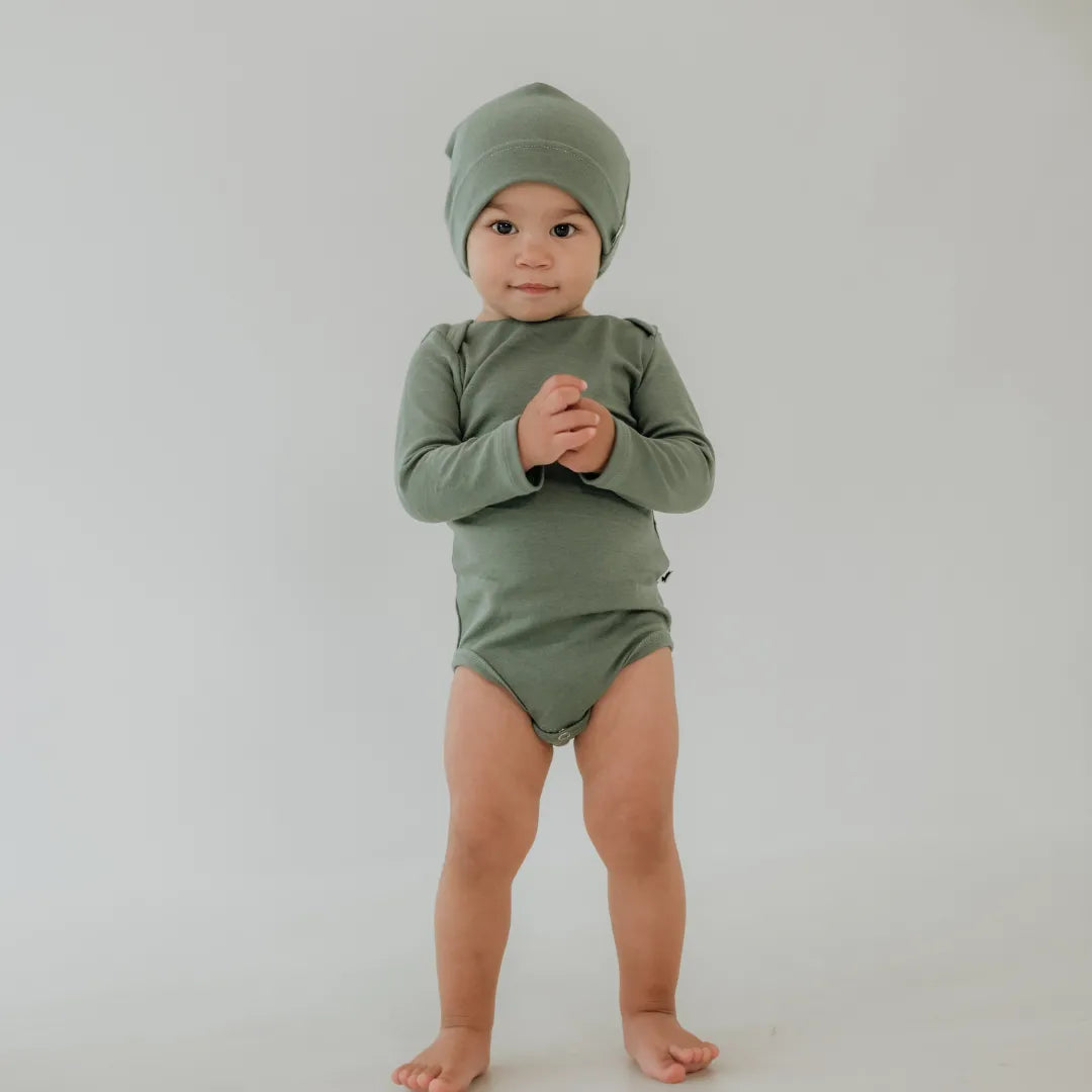 Baby Long-Sleeve Bamboo Onesie | Solid Colours