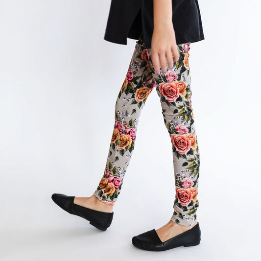 Youth Bamboo Leggings | Antique Floral
