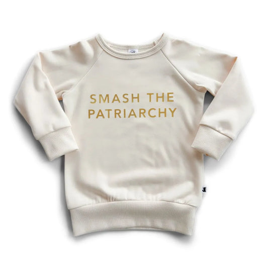 'Smash the Patriarchy' Bamboo Fleece-lined Pullover | Cream