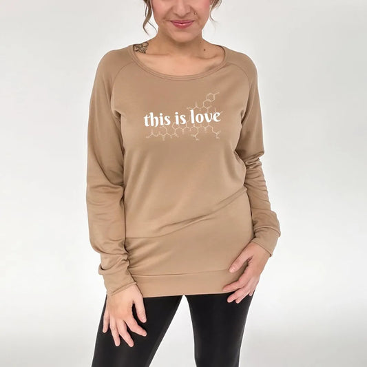 Women's 'This is Love' Oxytocin Bamboo Scoop-Neck Pullover | Doeskin