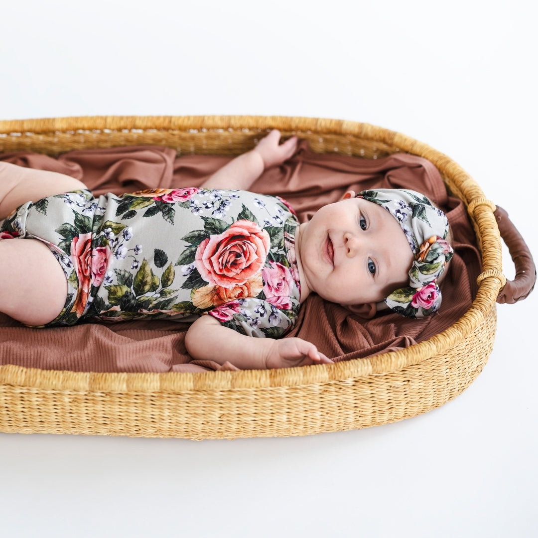 Bamboo Baby Capsule Gift Box | Antique Floral & Terracotta Rib