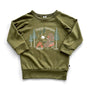 'Happy Camper' Bamboo Pullover | Olive