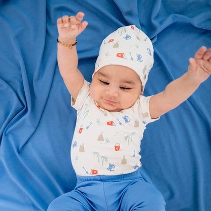 Bamboo Baby Short-Sleeved Onesie | Tidal Blue - additional view