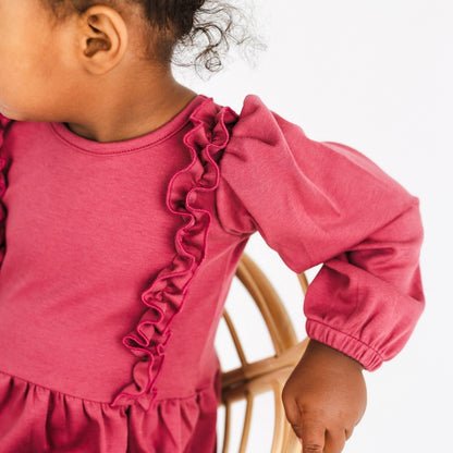 Kids' Bamboo Tiered Ruffled Dress | Pomegranate