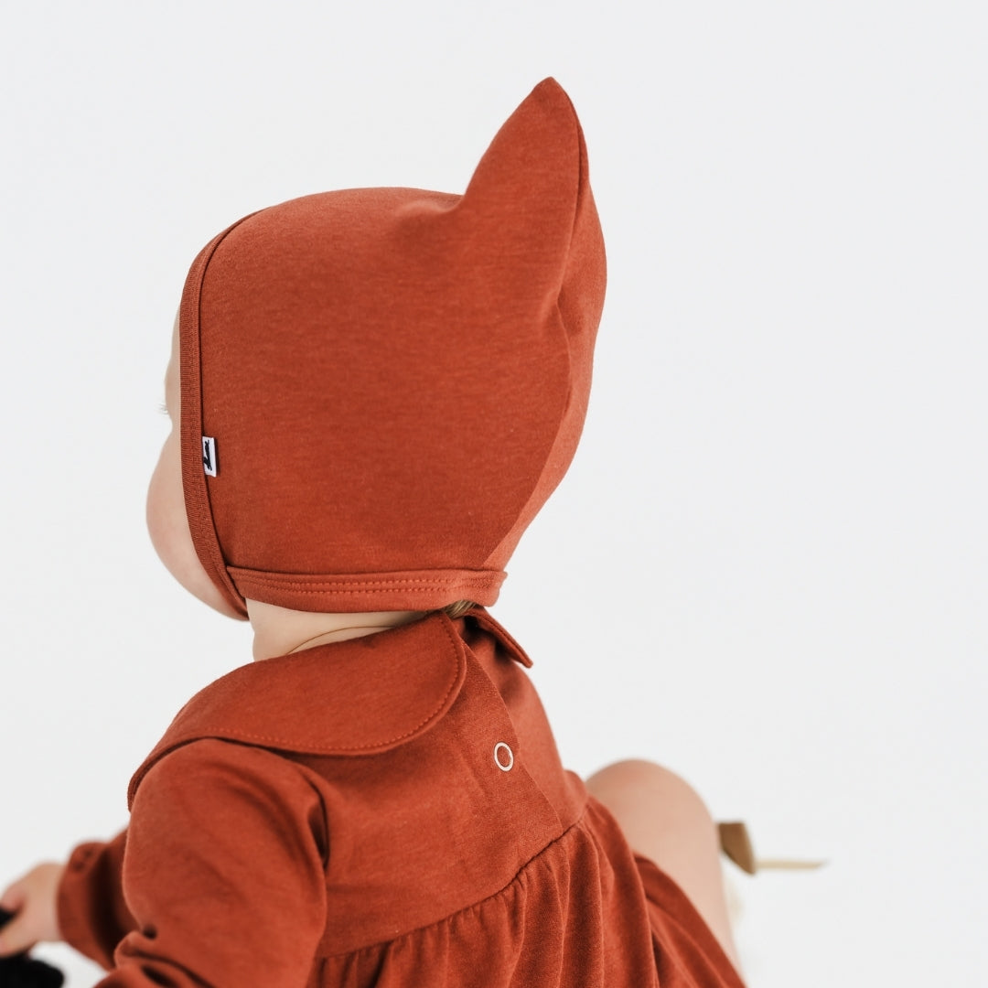 Baby Bamboo Pixie Bonnet | Burnt Brick