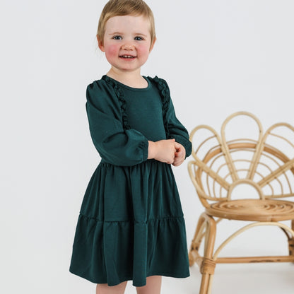Kids' Bamboo Tiered Ruffled Dress | Juniper