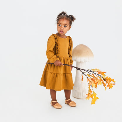 Kids' Bamboo Tiered Ruffled Dress | Umber