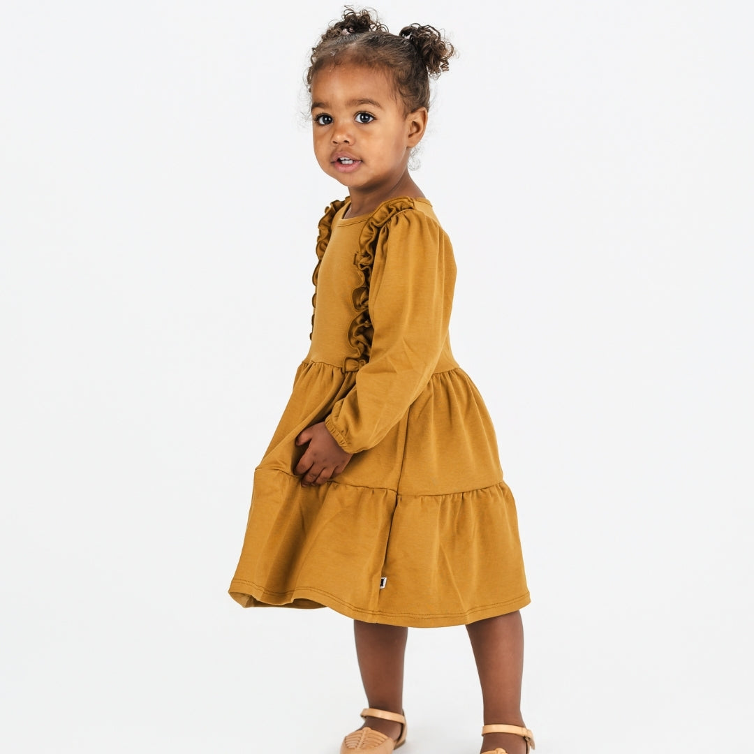 Kids' Bamboo Tiered Ruffled Dress | Umber