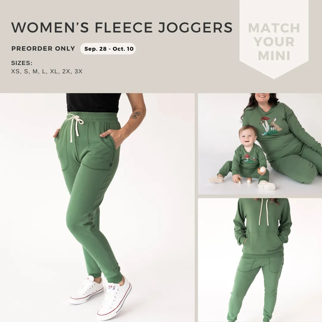Fleece-Lined Drawstring Joggers | Leaf Green