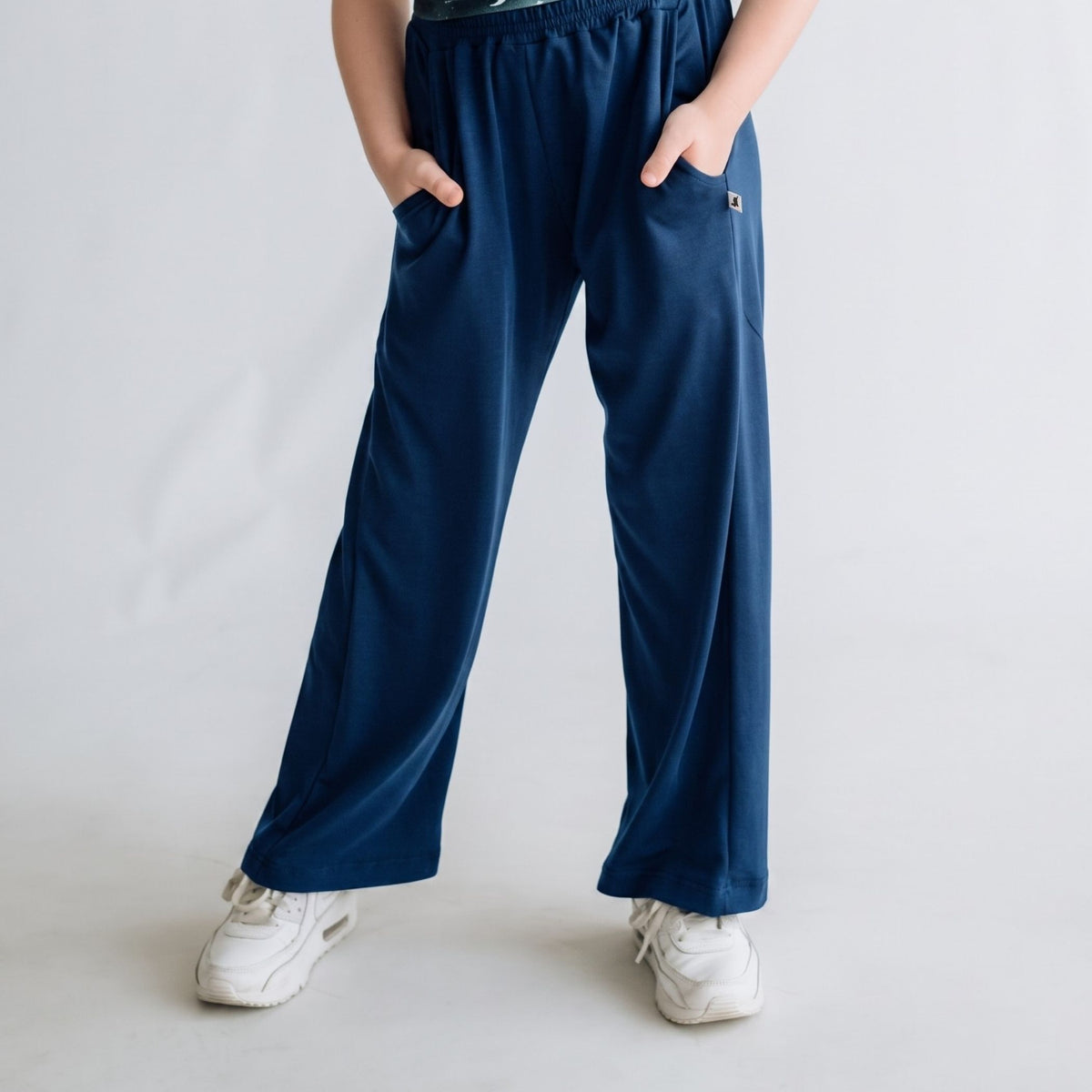 Youth Bamboo Wide Leg Pants | Navy