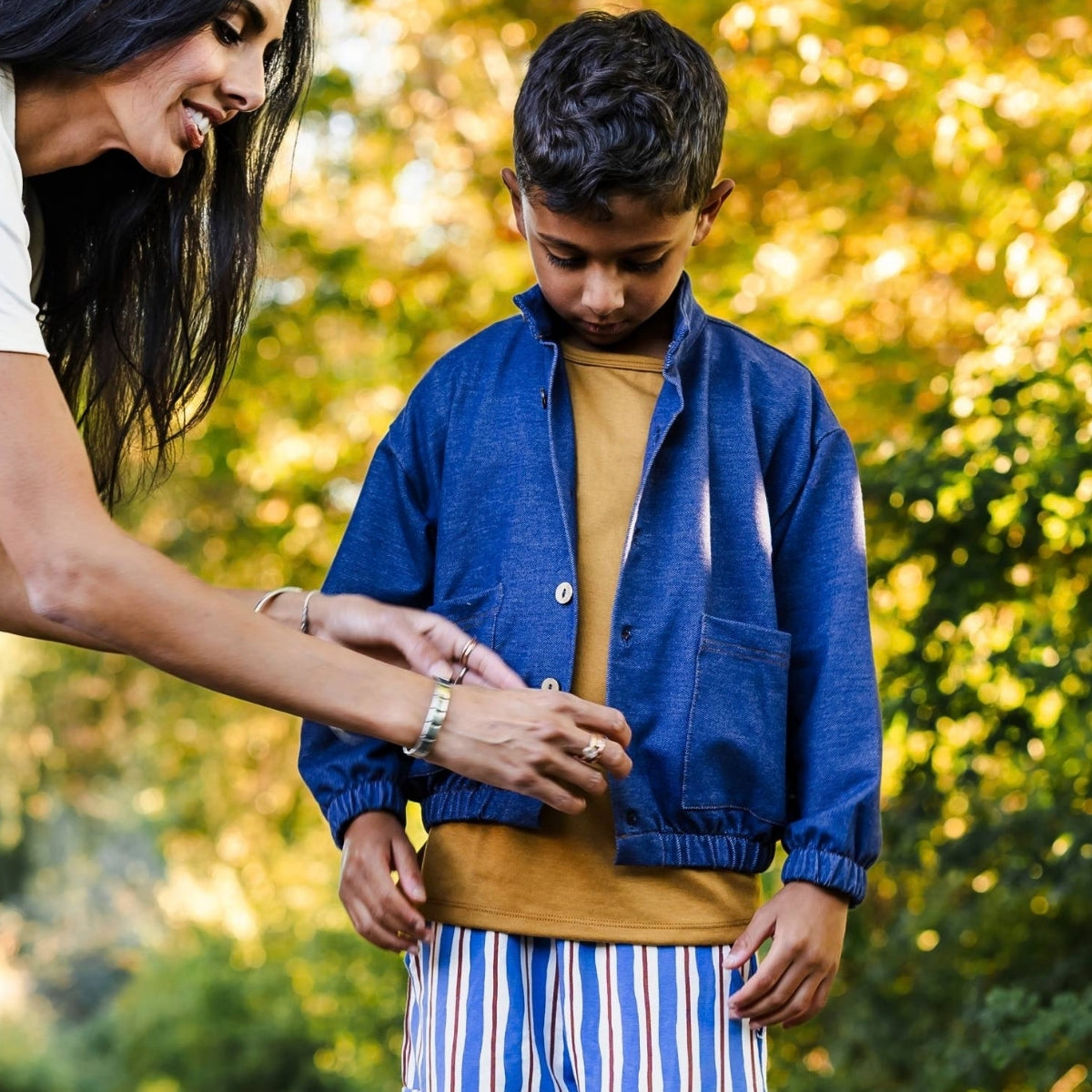 Kids' Bamboo Terry Denim Echo Jacket | Blue Denim