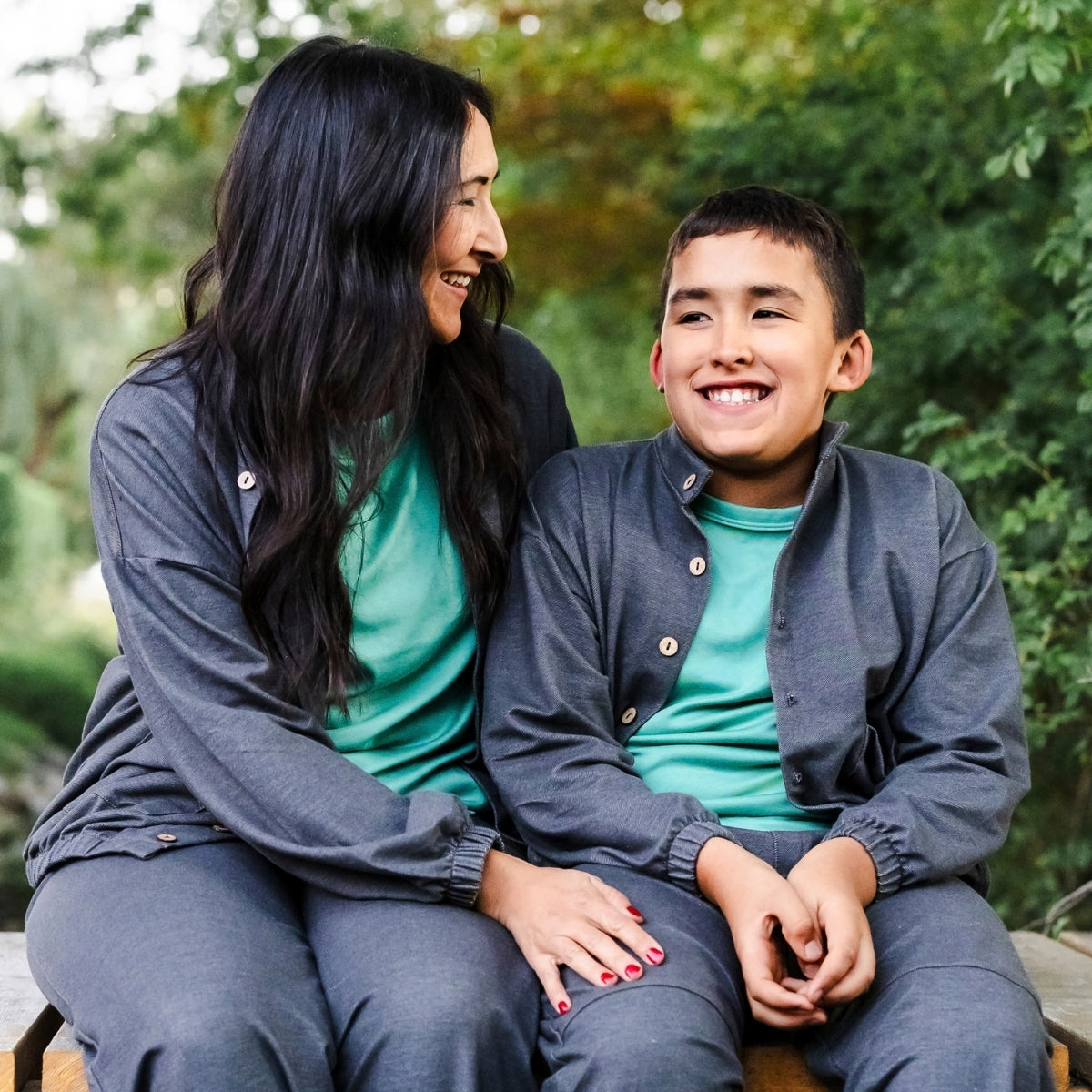 Ladies' Bamboo Terry Denim Echo Jacket | Charcoal Denim