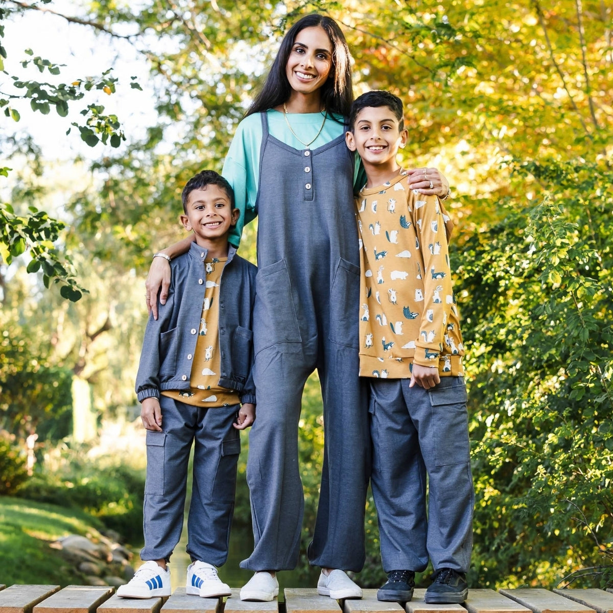 Ladies' Bamboo Terry Denim Romperall | Charcoal Denim
