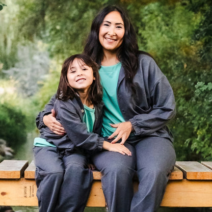 Kids' Bamboo Terry Denim Echo Jacket | Charcoal Denim