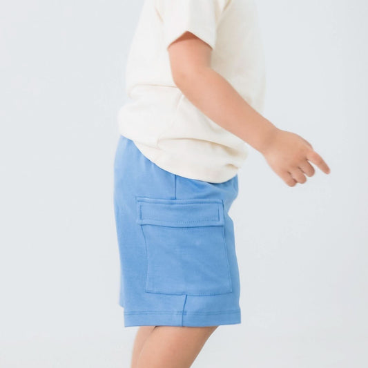 Youth Bamboo Cargo Shorts | Tidal Blue