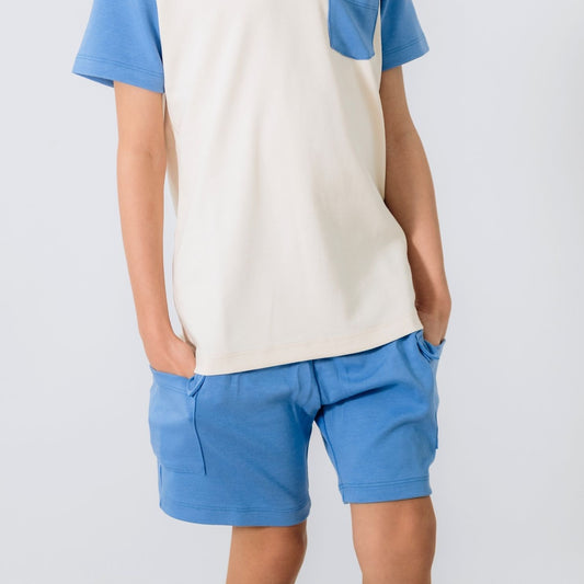 Youth Bamboo Cargo Shorts | Tidal Blue