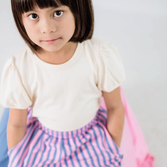 Youth Bamboo Puffed Sleeve T-shirt | Cream