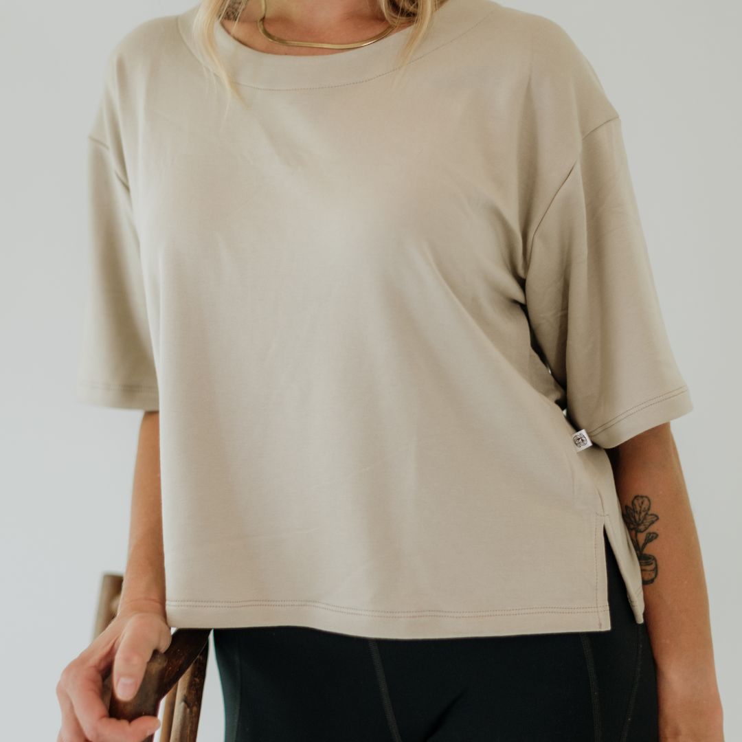 Ladies' Bamboo Cropped Boxy T-shirt — Last Call