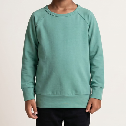 Youth Bamboo Raglan Pullover | Spruce Green