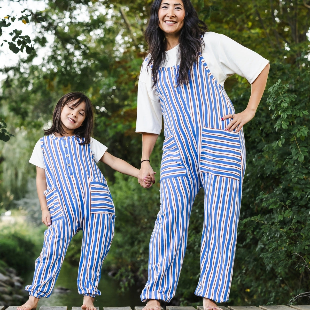Ladies' Bamboo Terry Romperall | Scandi Stripe