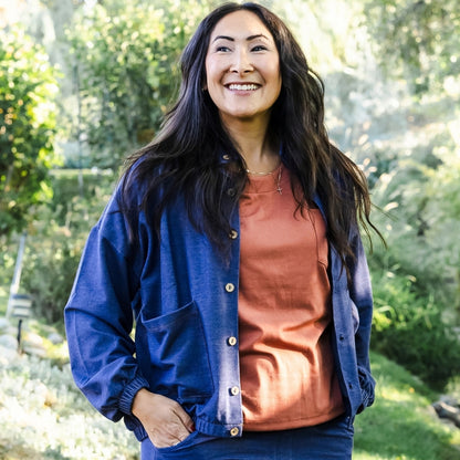 Ladies' Bamboo Terry Denim Echo Jacket | Blue Denim