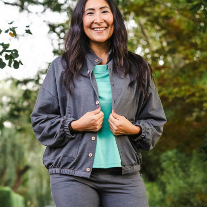 Ladies' Bamboo Terry Denim Echo Jacket | Charcoal Denim