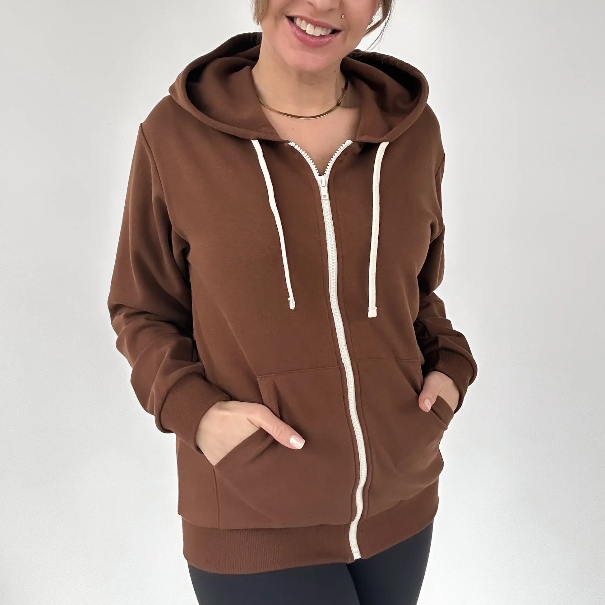 Fur lined zip hot sale up hoodie womens