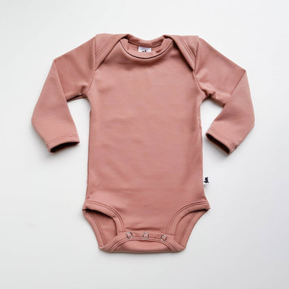 Baby Long-Sleeve Bamboo Onesie | Solid Colours