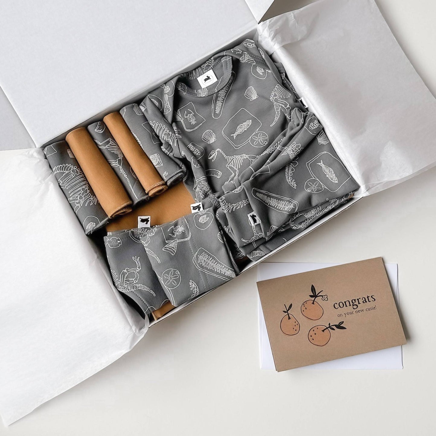 Bamboo Baby Capsule Gift Box - Fossil & Umber