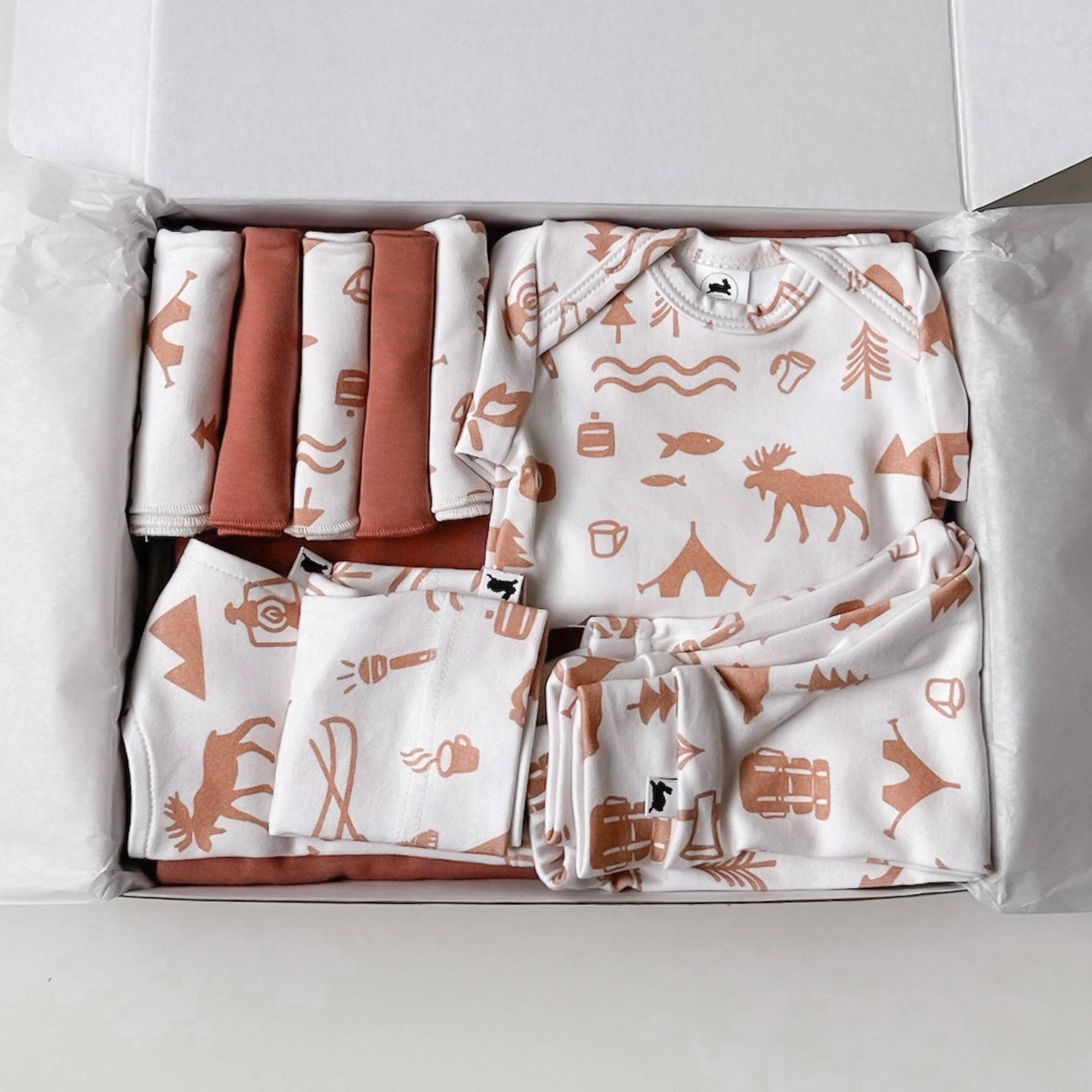 Bamboo Baby Capsule Gift Box - Adventure & Burnt Brick